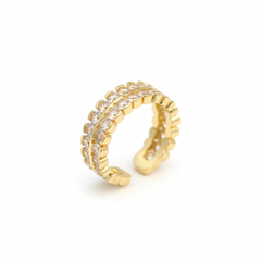 Gold Double Row Sparkling Ring