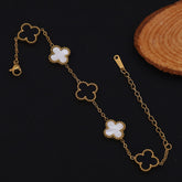 White & Black Clover Bracelet