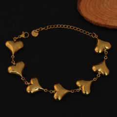 Gold Heart Charm Bracelet