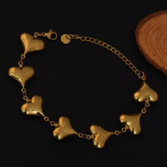 Gold Heart Charm Bracelet