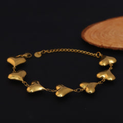 Gold Heart Charm Bracelet