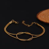 Trendy Gold Plated Double Layer Twist Chain Bracelet