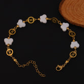 Elegant White Clover Charm Bracelet for Girls & Women