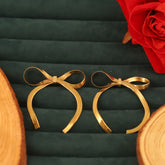 Golden Grace Bow Hoops