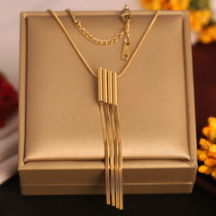 Golden Tassel Drop Pendant