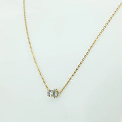 Twin Sparkle Charm Necklace