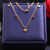 Celestial Glow Dual-Layer Star Pendant Necklace
