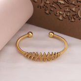 Elegant Spiral Wire Cable Open Bangle Bracelet
