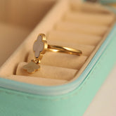 Elegant Clover Charm Ring
