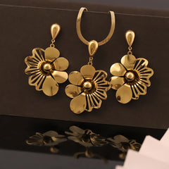 Golden Bloom Statement Set