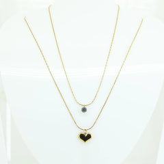 Black Heart Layered Necklace