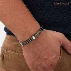 Onyx Dual-Tone Cable Bracelet
