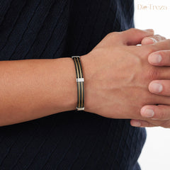 Onyx Dual-Tone Cable Bracelet