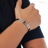 Steel & Black Dual Tone Bracelet