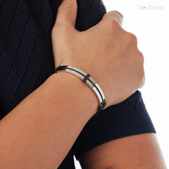 Steel & Black Dual Tone Bracelet