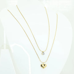 Black Heart Layered Necklace