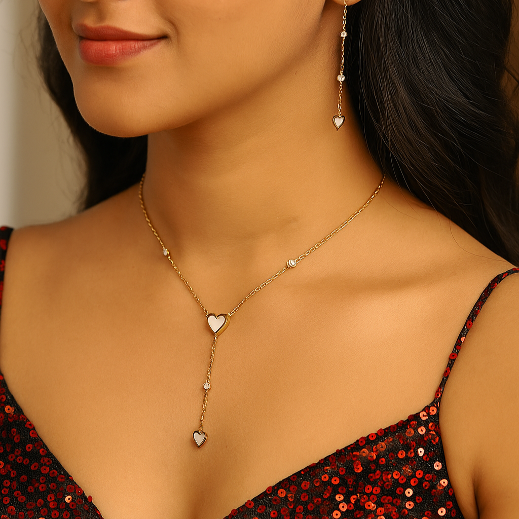 Golden Y-Heart Necklace