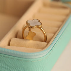 Elegant Clover Charm Ring
