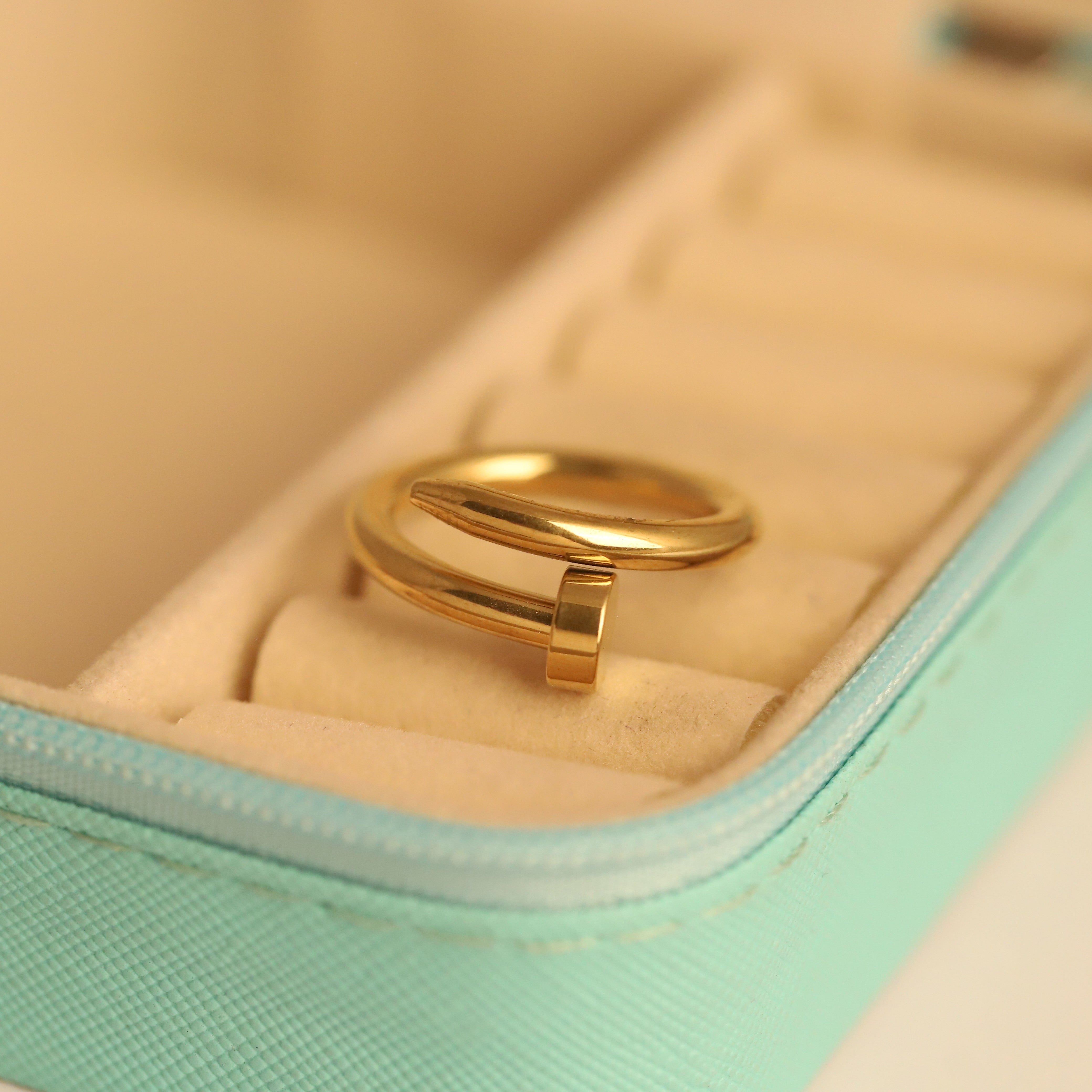Golden Nail Wrap Ring