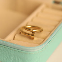Golden Nail Wrap Ring