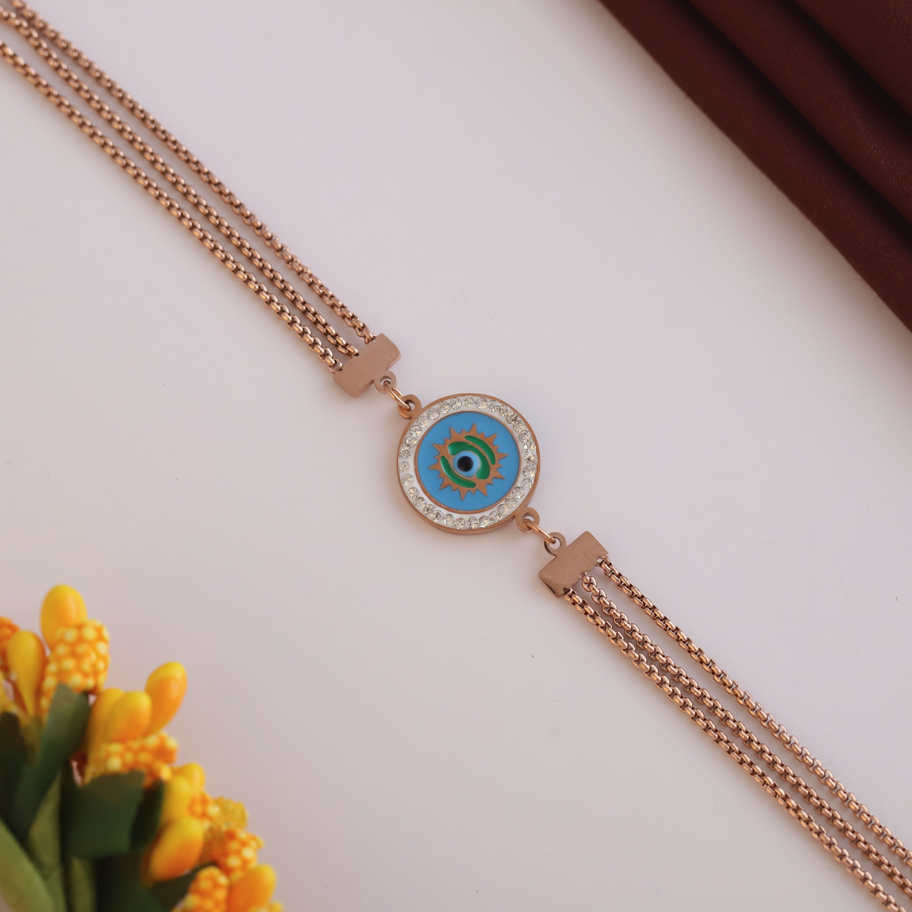 Blue eye chain bracelet