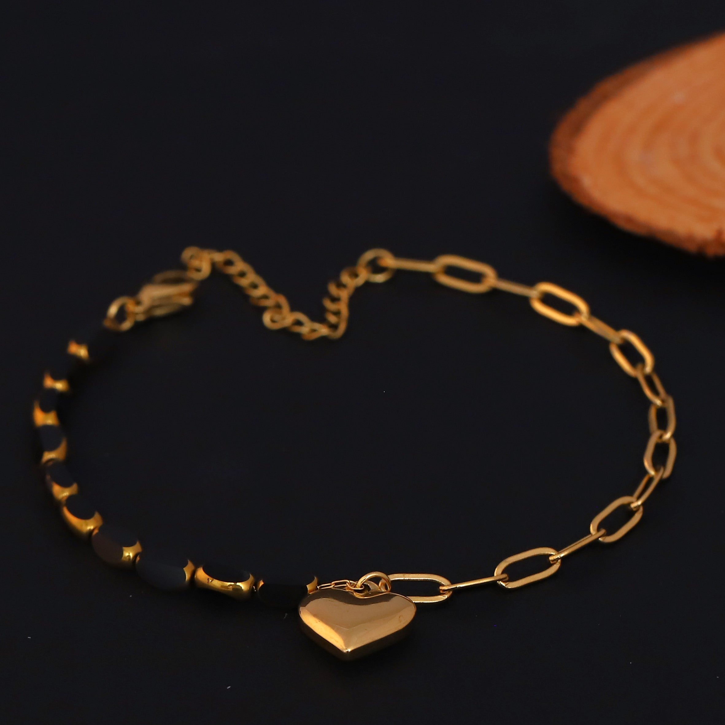 Golden Heart Charm Bracelet