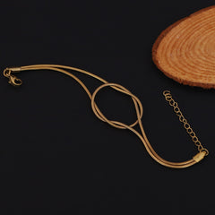Trendy Gold Plated Double Layer Twist Chain Bracelet