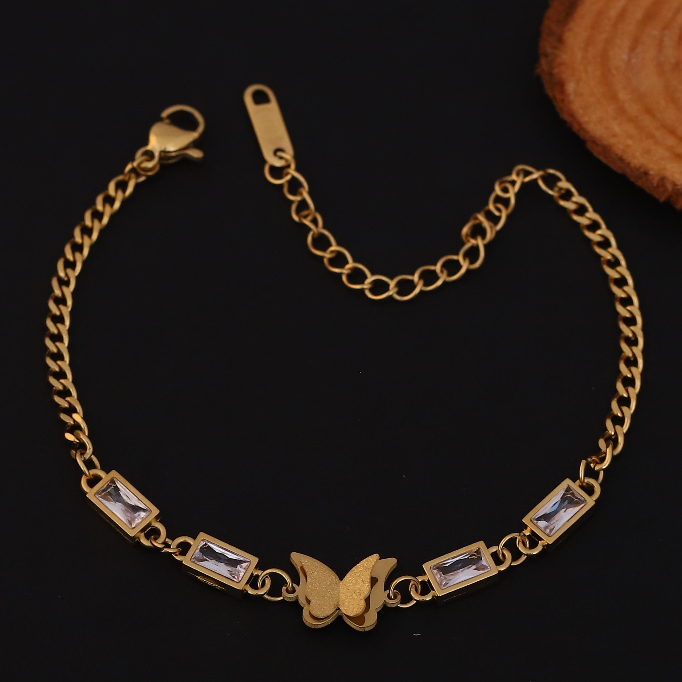 Crystal Butterfly Link Bracelet