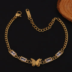 Crystal Butterfly Link Bracelet