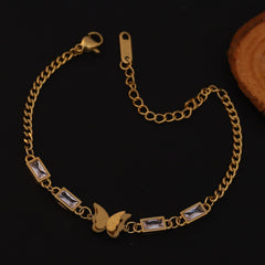 Crystal Butterfly Link Bracelet