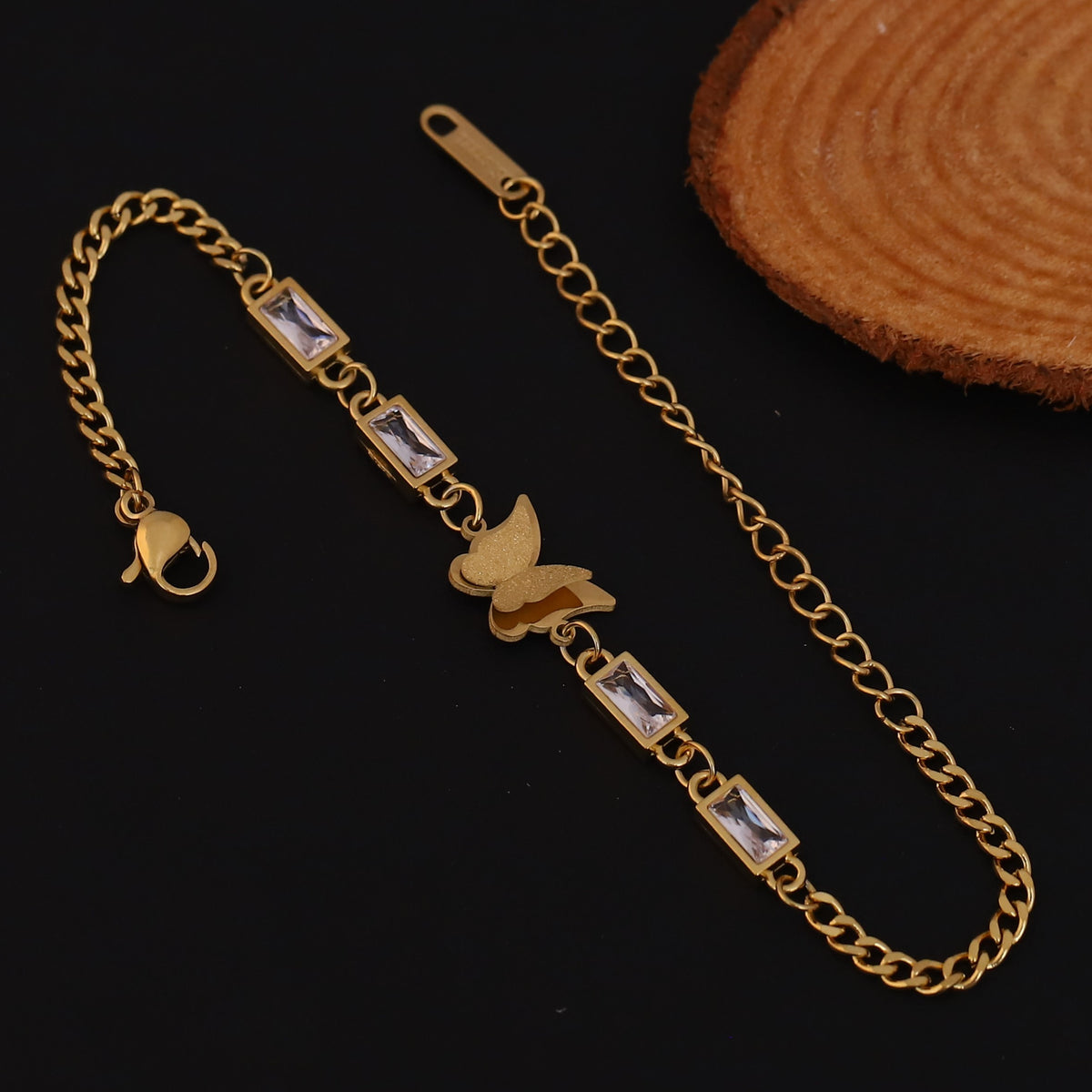 Crystal Butterfly Link Bracelet