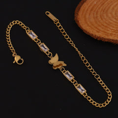 Crystal Butterfly Link Bracelet