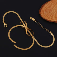 Golden Bow Charm Bracelet