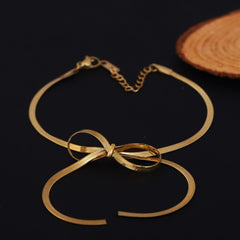Golden Bow Charm Bracelet