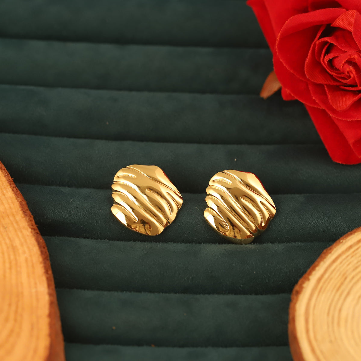 Golden Ripple Studs