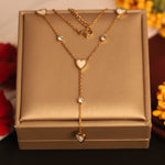 Load image into Gallery viewer, Golden Y-Heart Necklace
