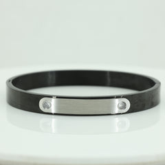 Steel & Black Dual Tone Bracelet