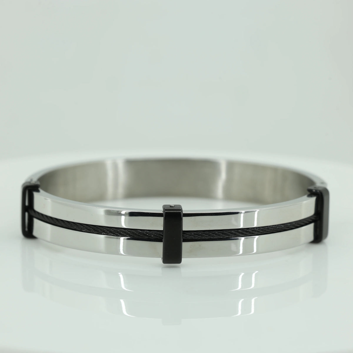 Steel & Black Dual Tone Bracelet
