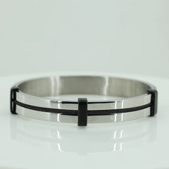 Steel & Black Dual Tone Bracelet