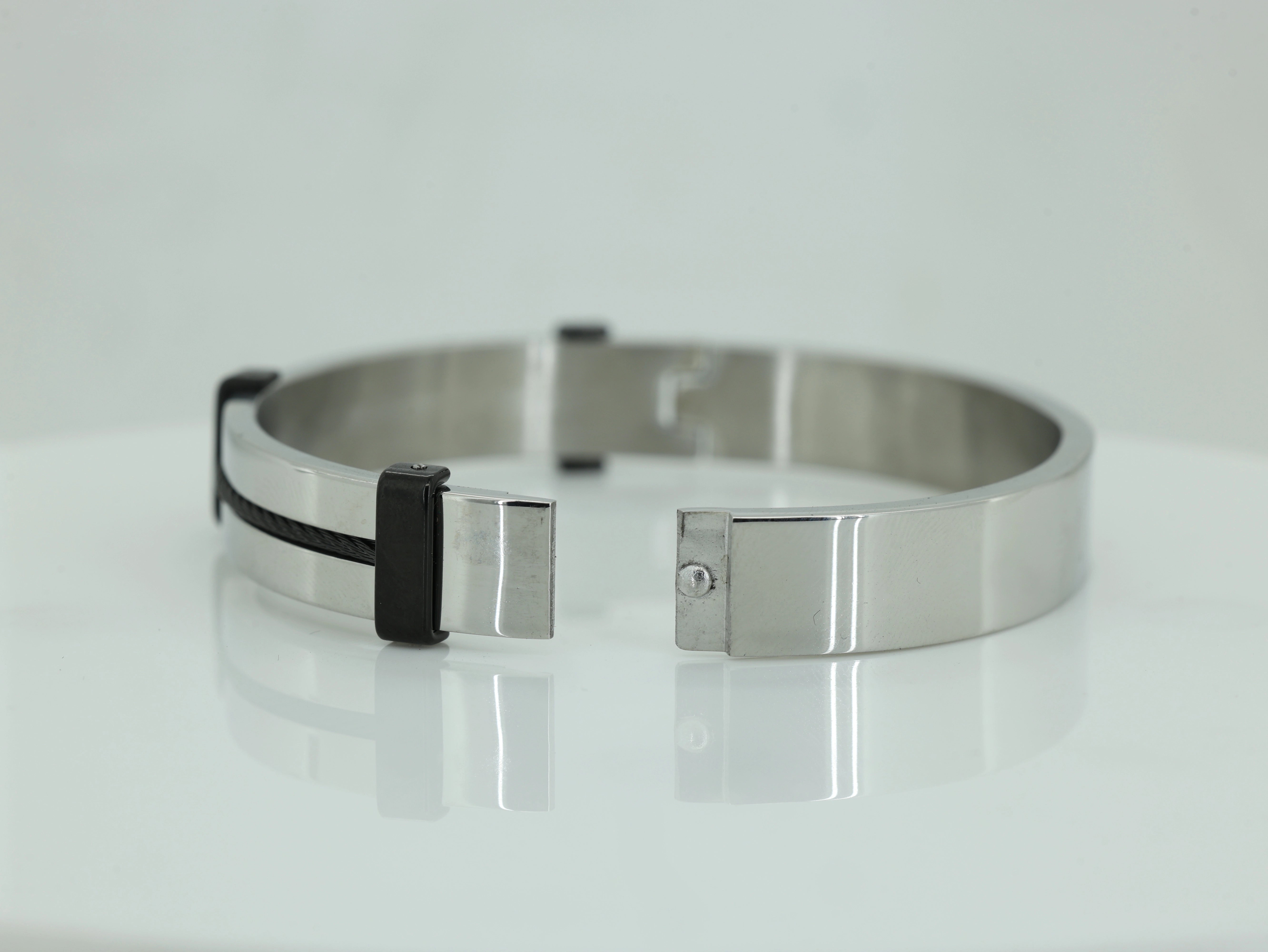 Steel & Black Dual Tone Bracelet
