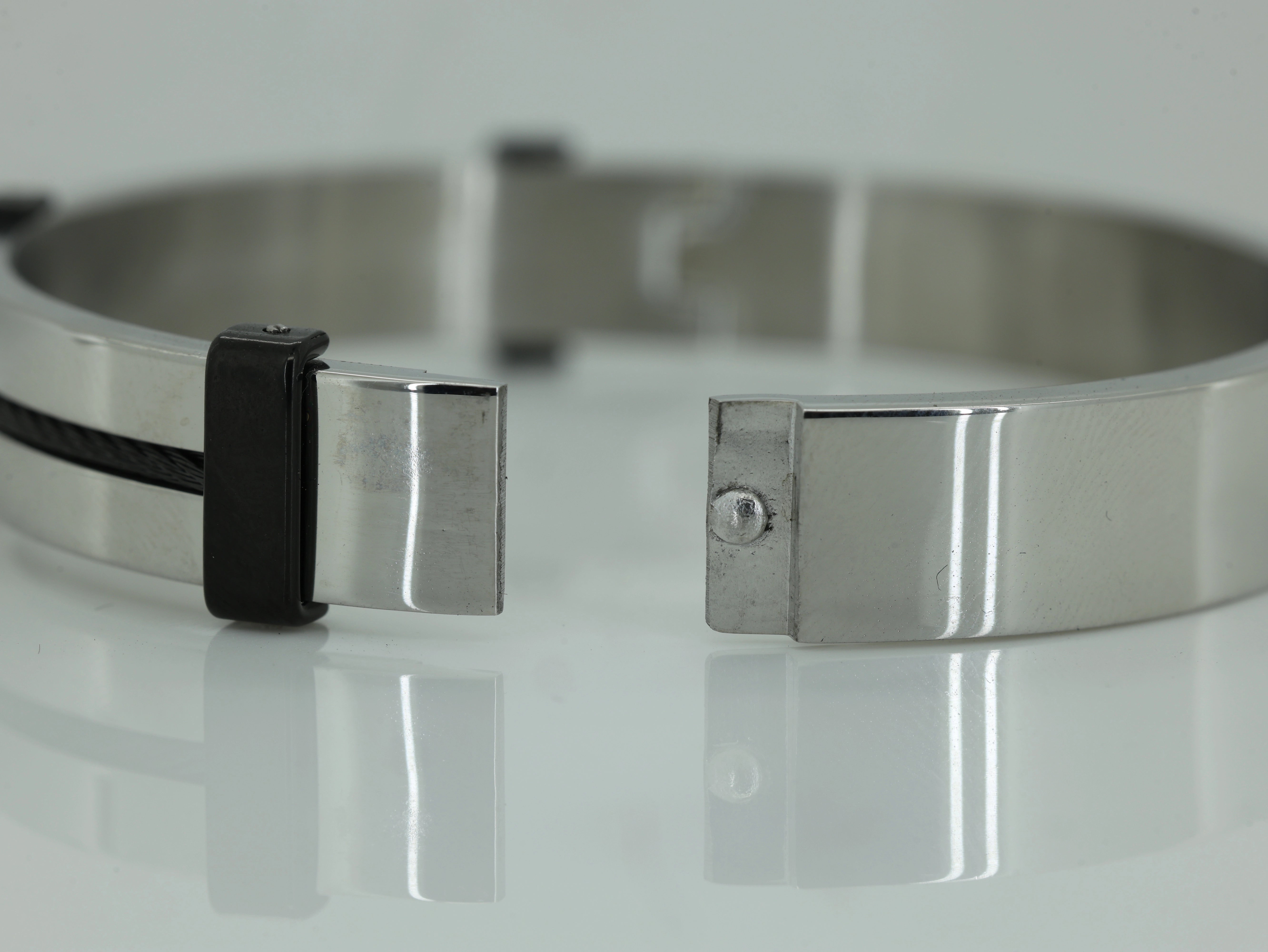 Steel & Black Dual Tone Bracelet