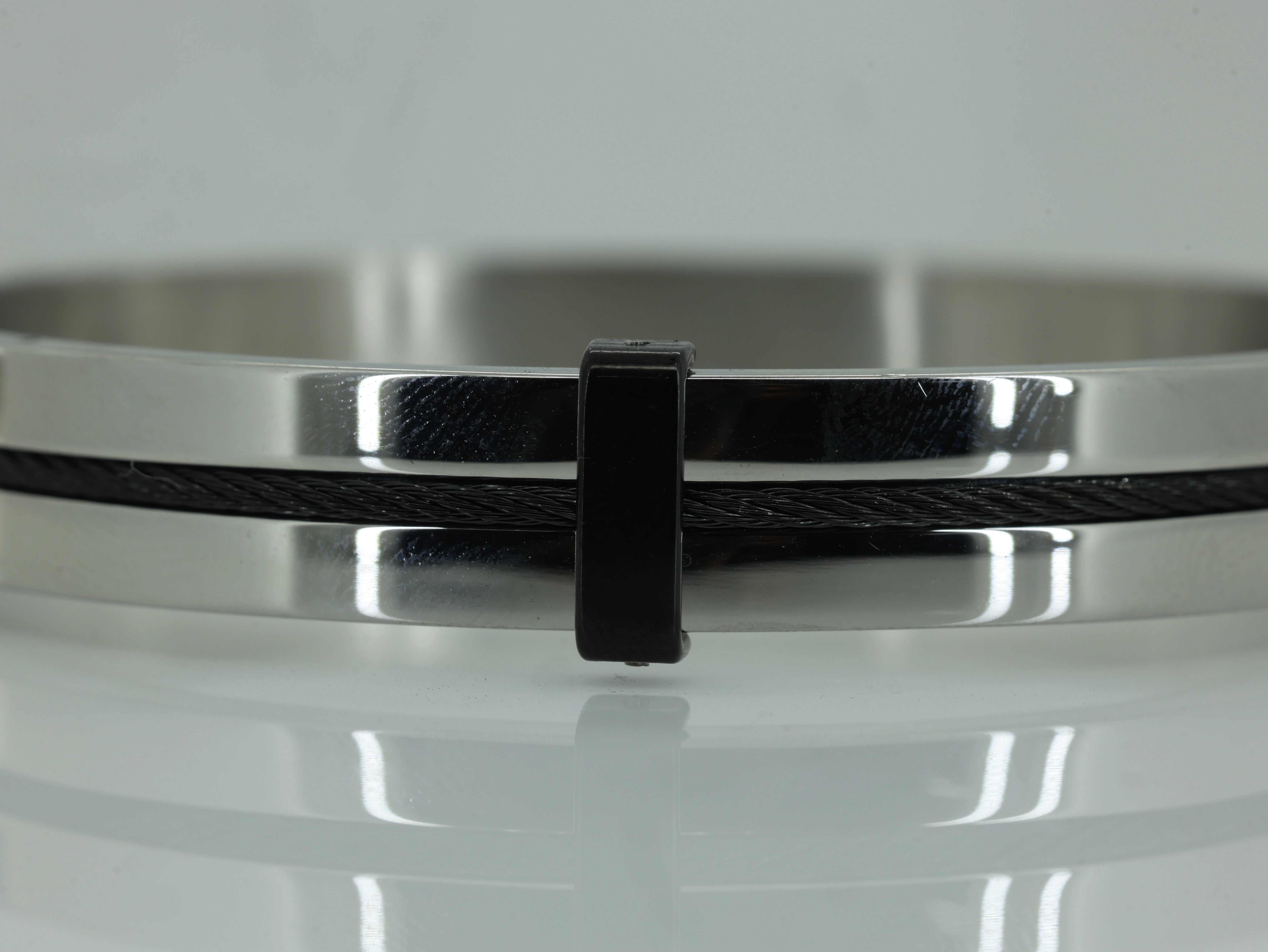 Steel & Black Dual Tone Bracelet