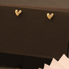 Golden Heart Stud Earrings