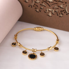 “Roman Black Charm Cable Bracelet for Women & Girls”