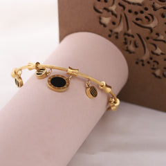 “Roman Black Charm Cable Bracelet for Women & Girls”
