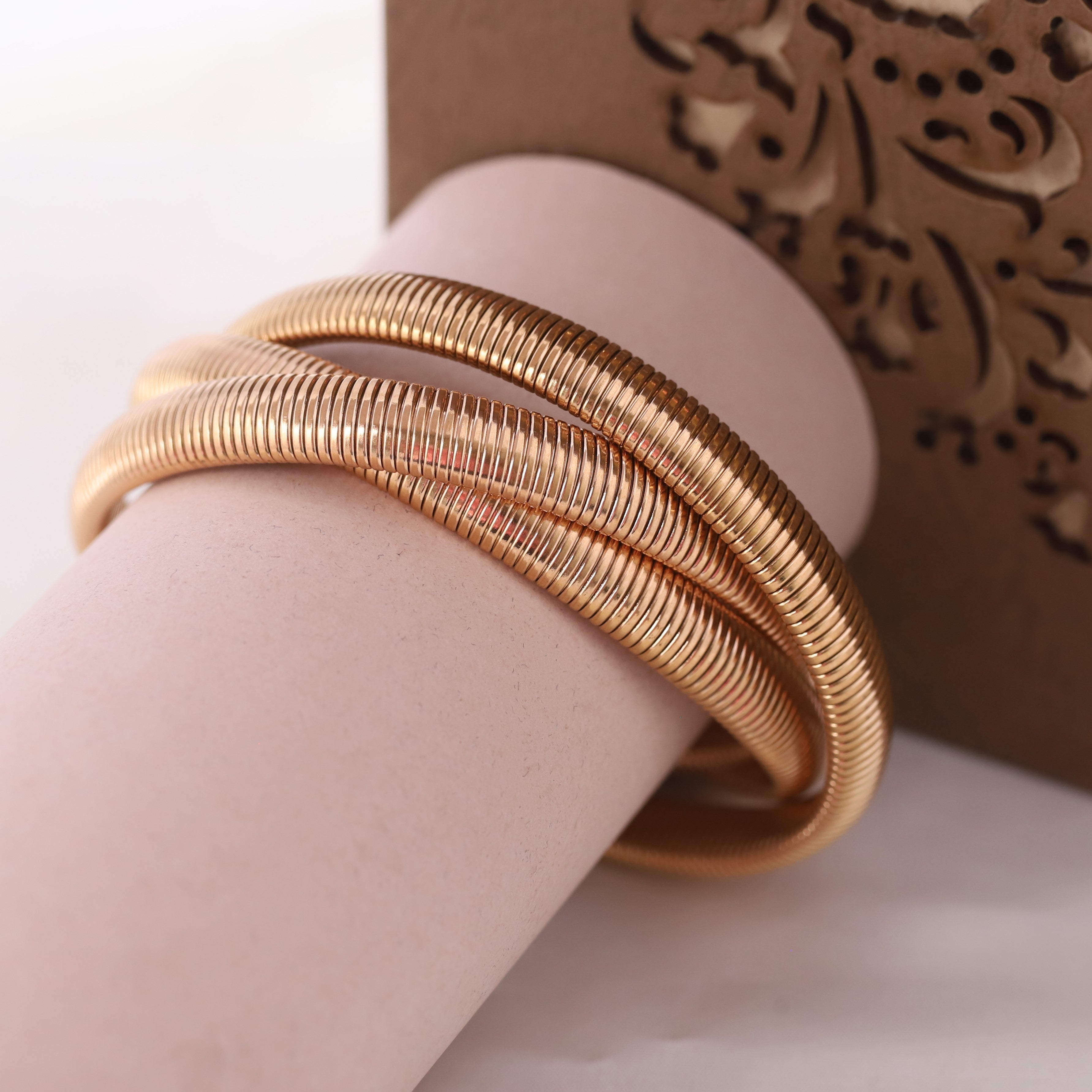 3 layer rose gold bracelet