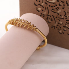 Elegant Spiral Wire Cable Open Bangle Bracelet