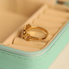 Crystal Bloom Trio Ring