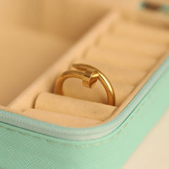 Golden Nail Wrap Ring