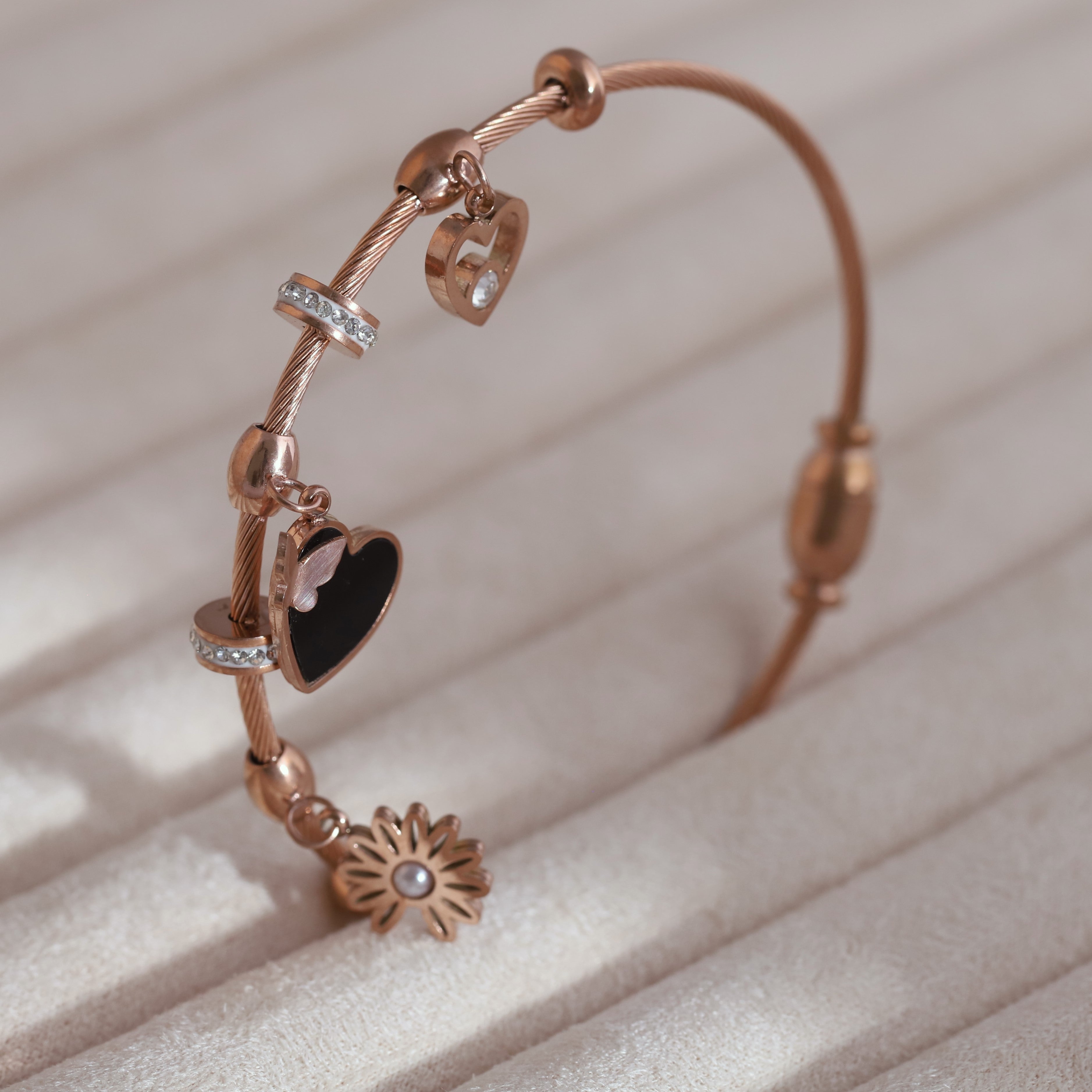 Blush Heart Charm Bracelet